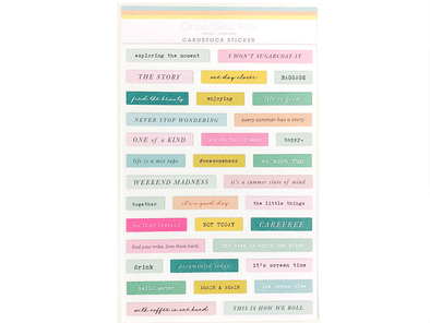 Citrus Twist ONE OF A KIND Cardstock Tiny Word Stickers